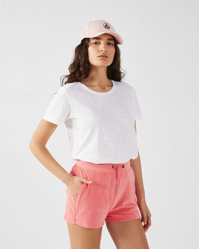 T-shirt col rond femme en coton Blanc Angela